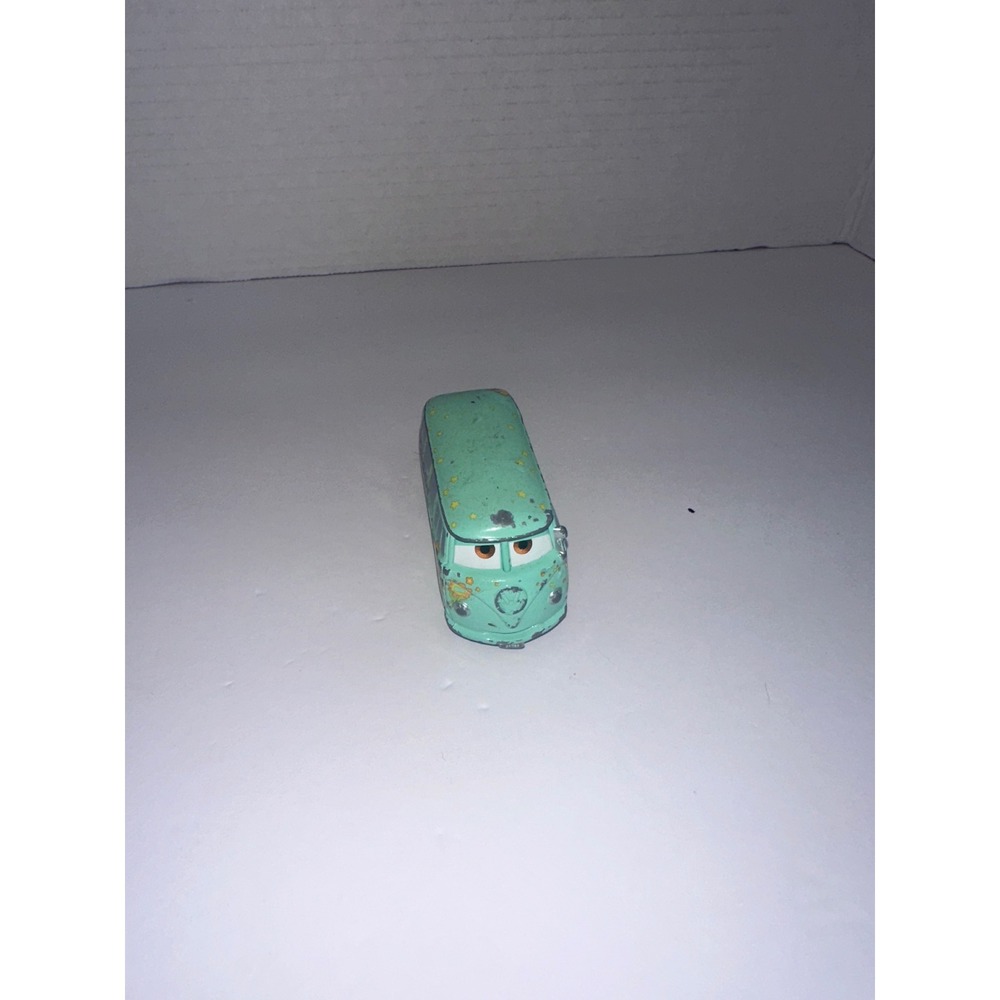 Disney Pixar Cars Fillmore Diecast Volkswagen Bus Mattel Teal Hippie Van Toy